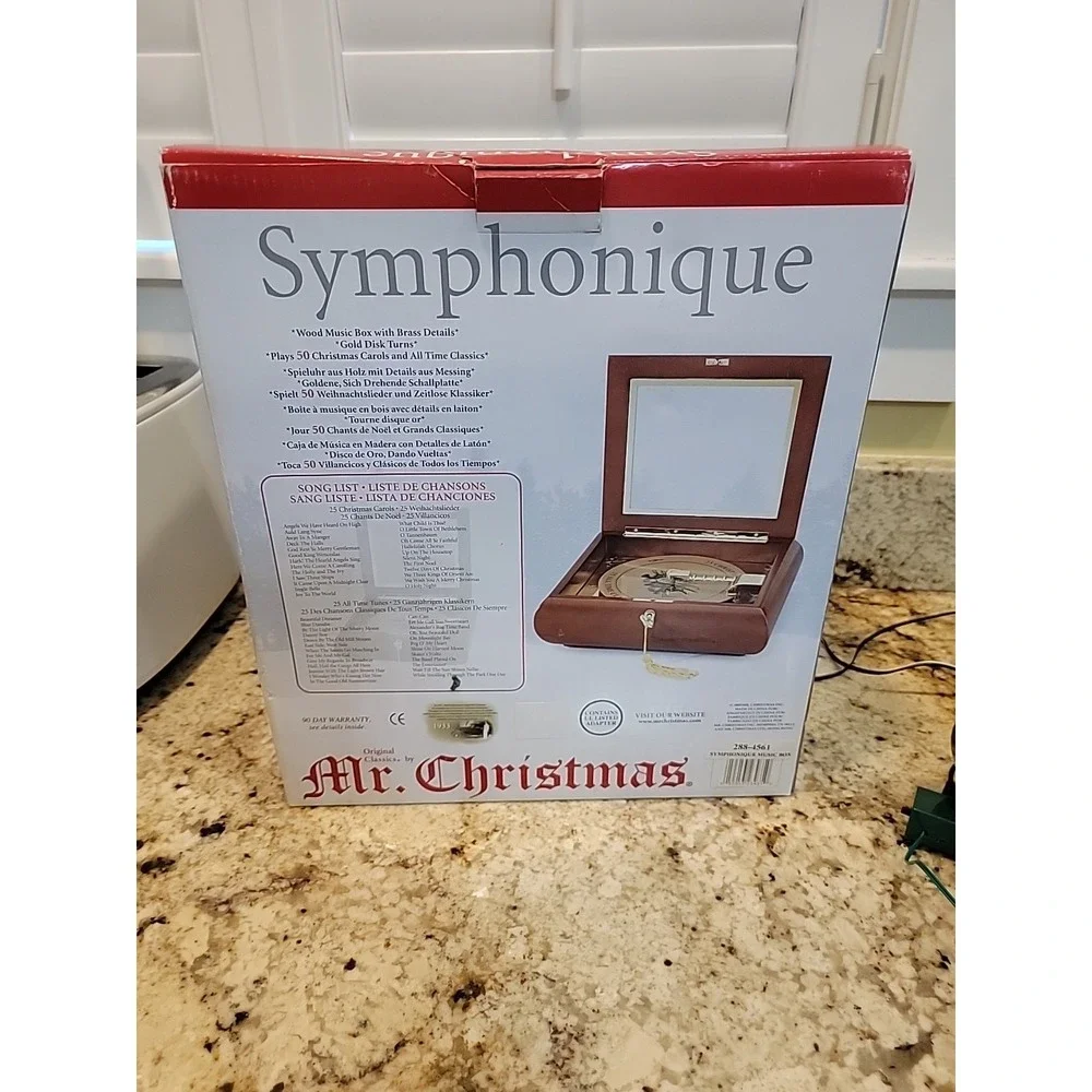 Mr. Christmas Symphonique Music Box 50 Songs Wood & Brass w/ Original Box Tested